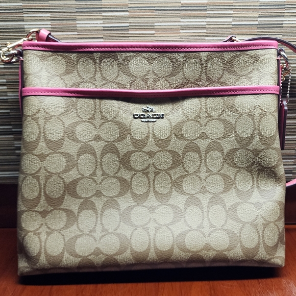 Coach Handbags - NWT Coach Signature File Bag In Magenta